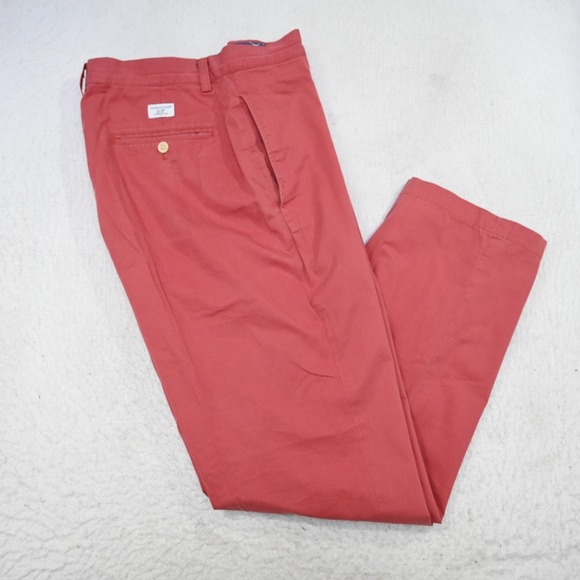 Vineyard Vines Other - Vineyard Vines Whale Chino Pants Salmon Flat Front Mens Size 32 x 30